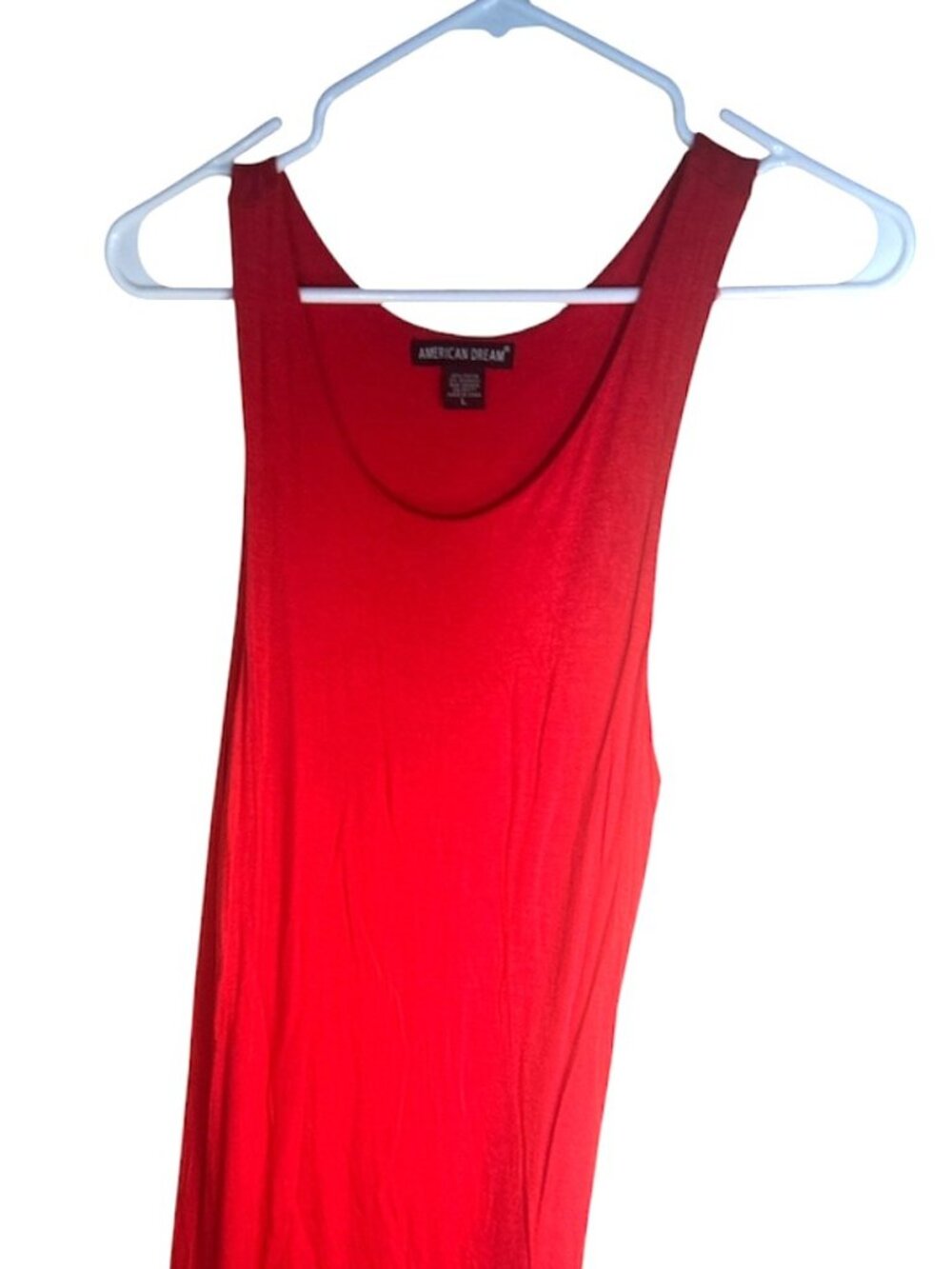 American Dream Bright Red Pencil Bodycon Dress Size Large